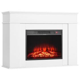 43 inch Freestanding Fireplaces, 1500W 5120BTU Fake Electric Fireplace Stove Heater with Mantel, Overheating Protection, Adjustable Flames,Timer