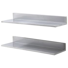 8.6" x 30" Stainless Steel Shelf, Wall Mounted Floating Shelving with Backsplash, 44 lbs Load Capacity Commercial Shelves