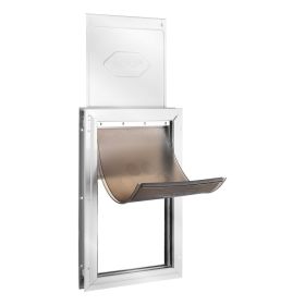 Pet Door, 11.3" x 16.02" Aluminum Frame with Lock and Flap System, Weatherproof Doggy Door, Easy to Install in Interior or Exterior Doors