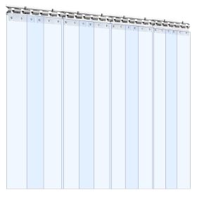 Clear PVC Strip Curtain, 96 in Height x 48 in Width x 0.08 in Thickness, 8 PCS Walk in Freezer Cooler Curtain Strips
