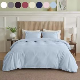 Serta Simply Clean Solid Duvet Cover Queen (Option: BLUE)
