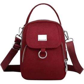 Women Crossbody Bag Nylon Messenger Bags Simple Purse For Work, Multi-pocket Storage Shoulder Handbag (Option: red)