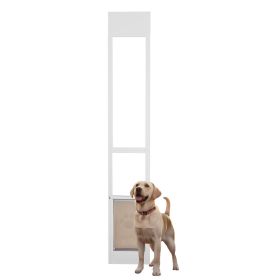 Dog Door for Sliding Glass Door, 75 7/8"-80 11/16" Adjustable Height Doggy Door for Sliding Doors (size: Size L)